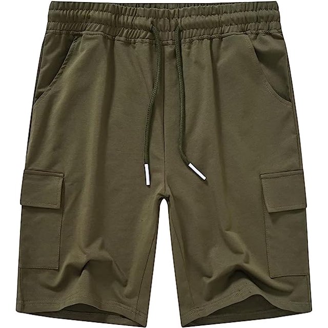 Viadha Men's Hiking Cargo Shorts Lightweight Outdoor Work Shorts For Men Travel Golf Camping Casual With Zipper Pockets Khaki L