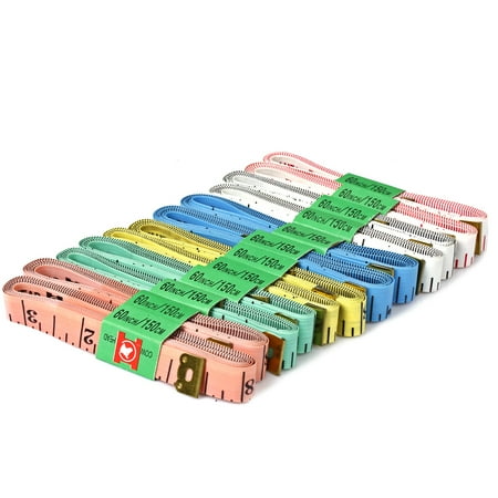 - Soft Measuring Tape Plastic Flat Sewing Cloth Tailor Craft Dieting Ruler Mesurement Tool 6 Color 12 Pack Double Scale Flexible 60