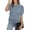 Light Blue, variant on Womens Summer Tops Dressy Casual Short Sleeve Tunic Blouse Business Pleated Crew Neck Loose Flowy Shirts Black XXL