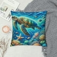 thumbnail image 2 of COMIO Watercolor Sea Animal Turtle Throw Pillow Covers Cushion Decorative Square Pillow Cases for Couch Sofa Bed, 2 of 5