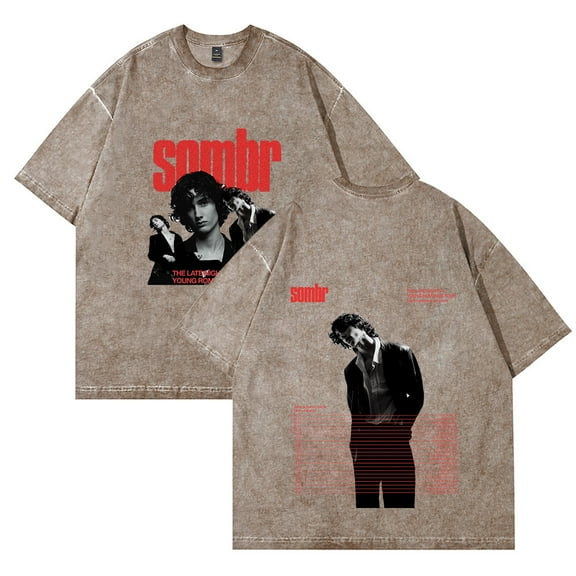 Sombr The Late Nights Young Romance Tour 2025 T-shirts Merch Women Men Cotton Wash Clothes Trend Casual Short Sleeve Top