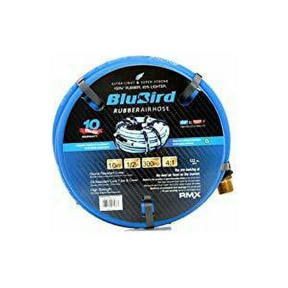 BLUBIRD: The Lightest and Strongest Rubber Air Hose 1/2" x 10' 300PSI