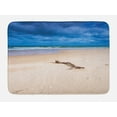 thumbnail image 1 of Driftwood Bath Mat, Driftwood on the Deserted Sandy Beach and the Cloudy Sky Digital Style Image, Non-Slip Plush Mat Bathroom Kitchen Laundry Room Decor, 29.5 X 17.5 Inches, Beige and Blue, Ambesonne, 1 of 2