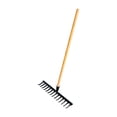 thumbnail image 1 of jinwen Garden Leaf Rake Wooden Handle Flower Bed Weeding Gathering Leaves Lawn Rake 14 Teeth 48x12x10cm, 1 of 9