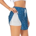 thumbnail image 3 of Lsque Blue Star Print Printed Women's Running Shorts with Liner Pockets,Elastic Quick Dry Workout Athletic Gym Yoga Shorts,Womens High Waist Shorts-X-Large, 3 of 9