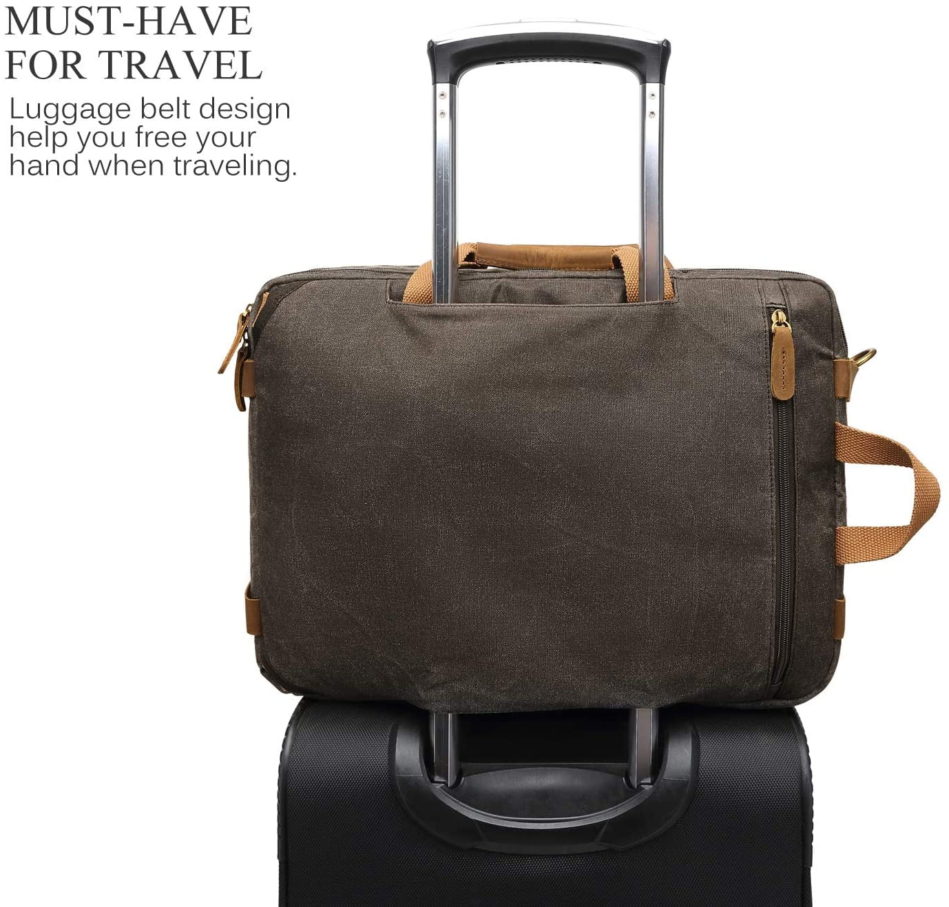 CoolBELL Convertible Backpack Messenger Bag Shoulder Bag Laptop Case Handbag Business Briefcase Multi-Functional Travel Rucksack Fits 17.3 Inch Laptop for Men/Women Grey 