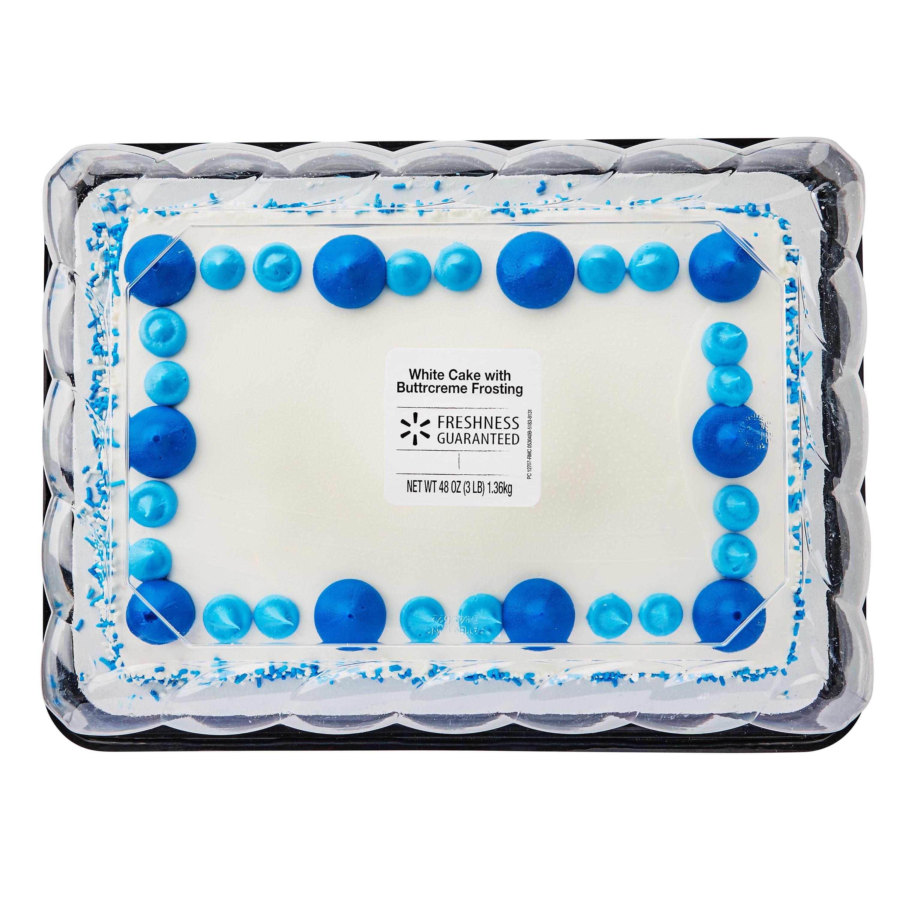 Freshness Guaranteed White Cake With Buttrcreme Frosting 1 4 Sheet Cake 48 Oz Walmart Com Walmart Com