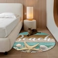 thumbnail image 3 of Starfish Round Area Rug 4 FT, Non Slip Indoor Outdoor Rug, Coastal Coral Ocean Teal Green Brown Wood Grain Washable Soft Circular Carpet Non-Shedding Floor Mat for Coffee Table Nursery Foyer Balcony, 3 of 9