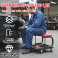 thumbnail image 4 of VANCUS Rolling Garage Shop Seat has casters, 330 lbs with Tool Tray Rolling Padded, Creeper Seat for Garage, Shop, Auto Repair, Black & Red, 4 of 15