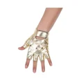 thumbnail image 5 of Guantes de cuero sintético estilo punk para hombre, de medio dedo, huecos, dorados, 5 of 5