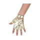 thumbnail image 5 of Guantes de cuero sintético estilo punk para hombre, de medio dedo, huecos, dorados, 5 of 5