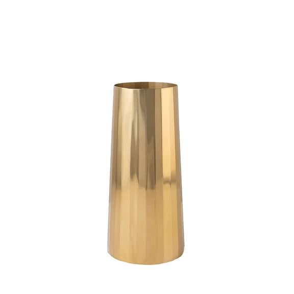Serene Spaces Living Small Gold Cylinder Metal Flower Vase, Home Decor