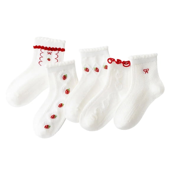 Clearance Under $5 5PC Kids Socks Boys Girls Athletic Socks Children's Girls5PC Stacked Socks Mid Tube Socks Baby Socks Children's Socks