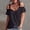 Black, variant on Women's Off Shoulder Blouse Ruffled Strap Cold Shoulder Top with Short Flounce Sleeves Going Out Shirts