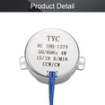 thumbnail image 3 of HUGFEGWE 2Pcs Synchronous Motor AC 110V 15-18RPM Turntable Motor CW/CCW Direction 4W TYC-50 Horizontal Hole Tapping Shaft CJB91-113509, 3 of 6
