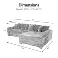 thumbnail image 3 of Advwin 110" Oversized L Shaped Sofa with Chaise, Comfy Plush 2-Piece L-Shaped Sectional Couches with 8 Pillows, Soft Fluffy Upholstered Sofa Bed for Living Room Apartment Bedroom, Light Gray, 3 of 13