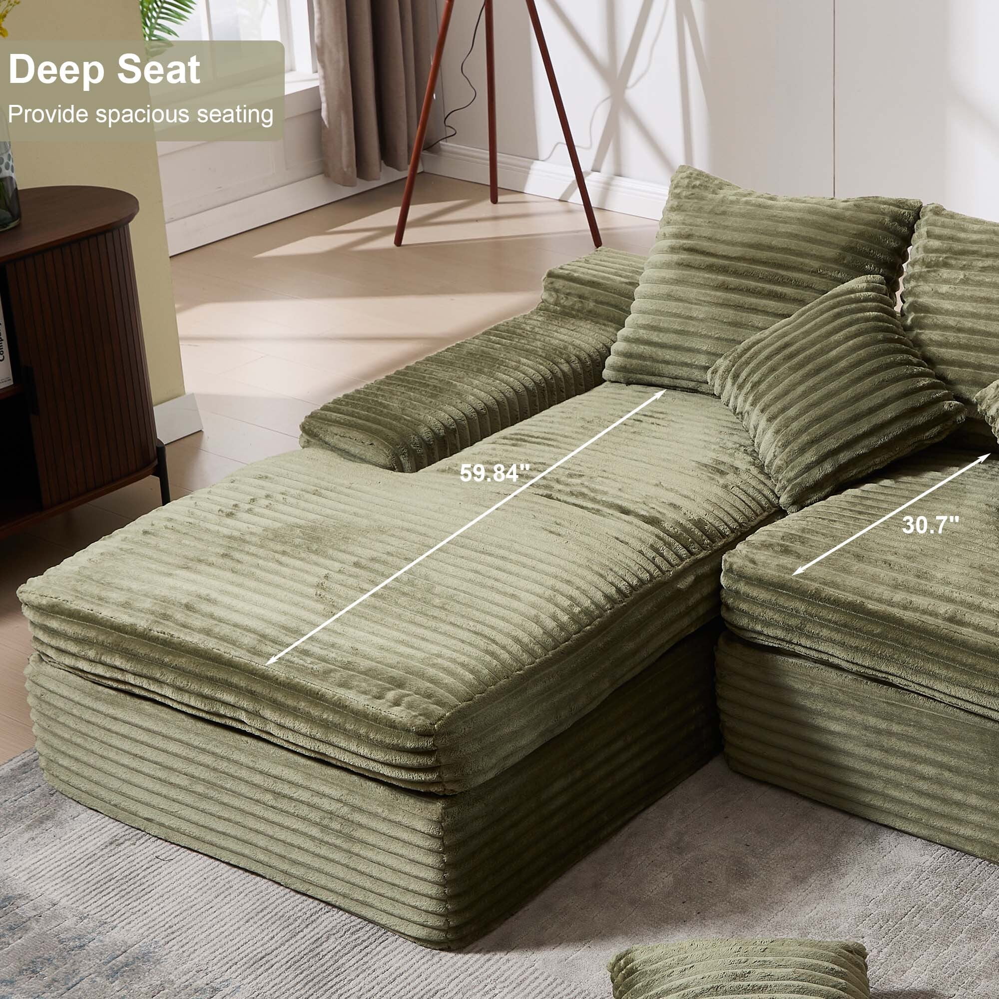 GNIXUU 98.8” Modular Sectional Sofa, Cloud Boneless Couch