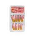 thumbnail image 4 of QualitChoice 1 Set French Tip Press on Nails Gradient Extra Long Tips Removable Wraps Full Cover Ballerina Salon Manicure Kit Type 18 2g glue,24Pcs jelly 5Set, 4 of 6