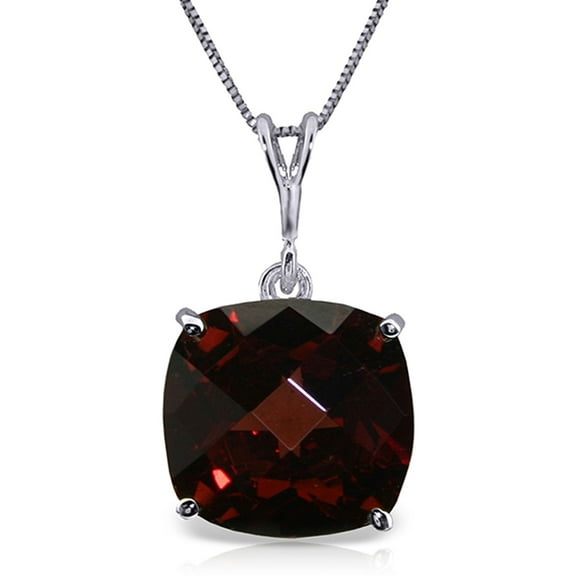 Galaxy Gold 14K White Gold Garnet Pendant Necklace - January Birthstone - Passion & Protection - 16" to 24" - Fine Jewelry for Women