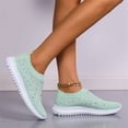 thumbnail image 4 of LTTVQM Slip On Sneakers Women Glitter Rhinestone Comfortable Platform Arch Support Walking Shoes Fashion Outdoor Dance Anti-Slip Shoes Green 36(US-5.5), 4 of 4