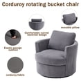 thumbnail image 4 of Aukfa 32" Swivel Accent Chair Barrel Read Chair for Living Room, Corduroy, Gray, 4 of 10