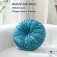 thumbnail image 3 of Set of 2 Round Velvet Decorative Pillow for Couch 15-Inch (Blue), 3 of 6