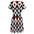 thumbnail image 5 of Gambling Casino Cards Dress Summer Street Style Dresses Female Short Sleeve Printed Sundress, 5 of 7