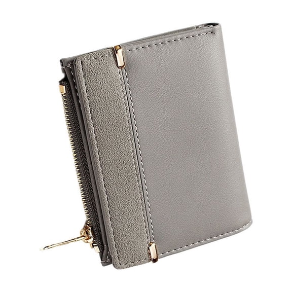 ELAYARD Portable Grey Short Purse Zippered Holder Lightweight Small Holder for Storage