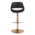 thumbnail image 5 of Silver Orchid  Svellingen Adjustable Bar Stool with Rounded T Footrest - Set of 2 Black Faux Leather/Gold Metal Gold Finish Faux Leather Faux Leather, 5 of 5