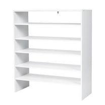 Pemberly Row 3 PCS Stackable Shoe Rack Horizontal Organizer Storage Shelf White