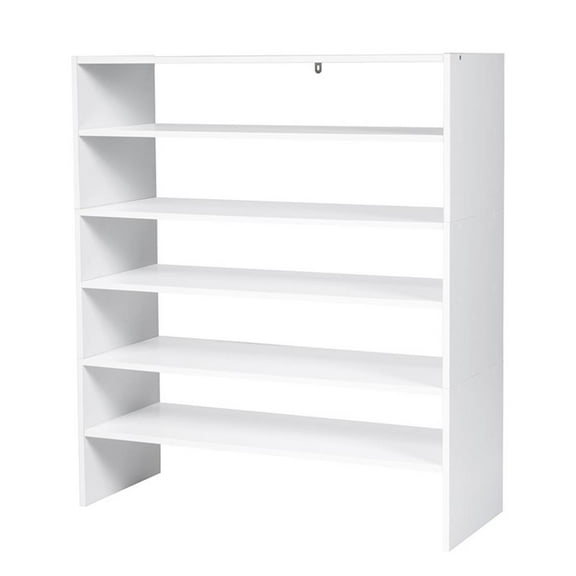 Pemberly Row 3 PCS Stackable Shoe Rack Horizontal Organizer Storage Shelf White