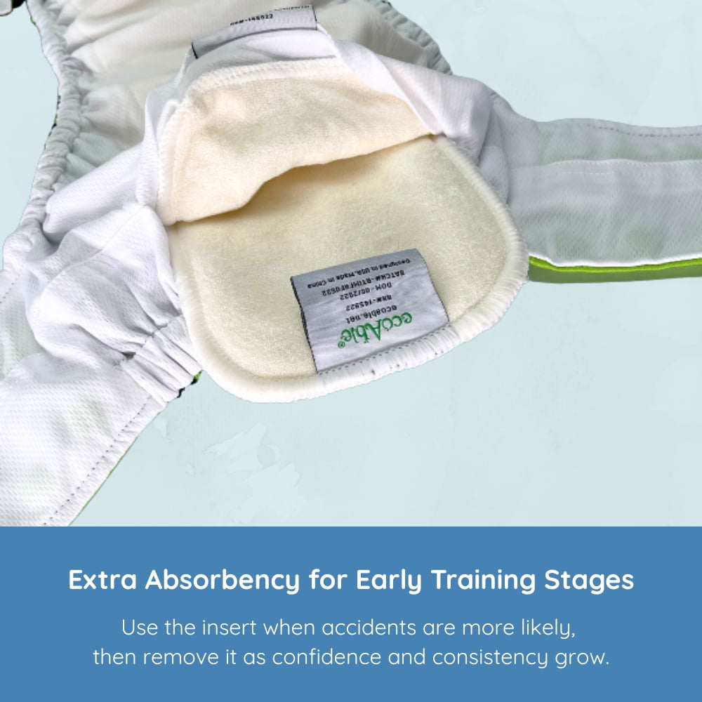 EcoAble Hybrid Cloth Diaper: Potty Training, Swim, Special Needs, PUL (Sz 3, Bang Boom Comic)