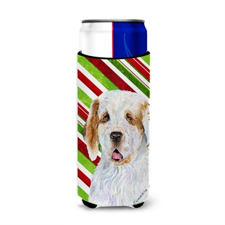 

Clumber Spaniel Candy Cane Holiday Christmas Ultra Beverage Insulators for slim cans SS4569MUK