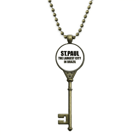 st.paul the largest city in brazil key necklace pendant tray embellished chain