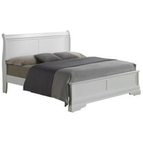 Passion Furniture Louis Philippe White Full Panel Bed