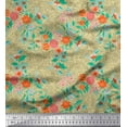 thumbnail image 1 of Soimoi Cotton Cambric Fabric Swirl,Leaves & Camellia Floral Decor Fabric Printed Yard 56 Inch Wide, 1 of 1