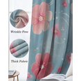 thumbnail image 3 of Pink Spring Flowers Blackout Curtains for Bedroom Living Room Darkening Curtains 54 Inch Long Blue Beige Retro Country Botanical Short Curtain for Small Window Treatment Grommet Drapes 42"x54"x2, 3 of 9