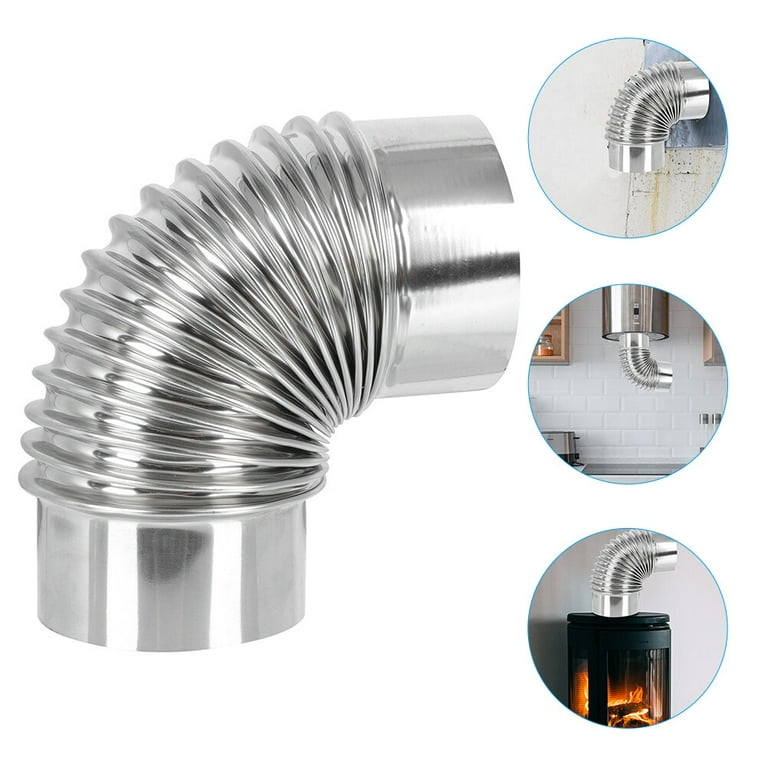 Wood Stove Pipe Flue Stainless Steel Chimney Exhaust Pipe Rustproof Elbow Exhaust  Pipe - Walmart.com