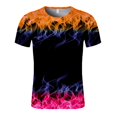 thumbnail image 3 of T-shirts à Manches Courtes pour Hommes T-Shirt à Manches Courtes pour Hommes à Imprimé Flamme Col Rond Chandail T-Shirt Blouse, 3 of 8