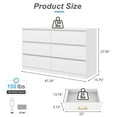 thumbnail image 7 of Spaco Dresser for Bedroom, 6 Drawer Dresser, MDF Chest of Drawers for Closet, Living Room, Hallway, White, 7 of 7