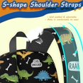 thumbnail image 5 of Black Cartoon Dinosaurs Text Pattern 17" Waterproof Oxford School Backpacks for Teens, S-Shape Padded Straps, for School, Travel, Hiking, Camping, 5 of 5