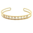 thumbnail image 2 of ARAIYA FINE JEWELRY 10K Yellow Gold Round and Marquise, Pear-shape Lab-Grown Diamond Cuff Open Bangle (1 cttw, D-F Color, VS1 Clarity), 2 of 6