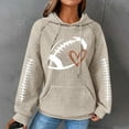 thumbnail image 2 of FAVIPT Women' Football Lover Casual Waffle Hoodie,Waffle Knit Hoodie for Women Game Day Sweatshirt Oversized Graphic Long Sleeve Sweater Football Season Pullover 2024 Beige,XL, 2 of 4