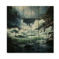 thumbnail image 3 of Designart "Dam Sublime Power Painting II" Landscapes Print on Natural Pine Wood, 3 of 5