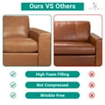thumbnail image 3 of Naomi Home Freya Contemporary Oversized Genuine Leather Sofa by Naomi Home-Color: Tan, 3 of 20