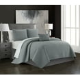 thumbnail image 2 of Chic Home Rylan 4 Piece Striped Box-stitched With Dotted Pillow Quilt Set, King, Gray, 2 of 5