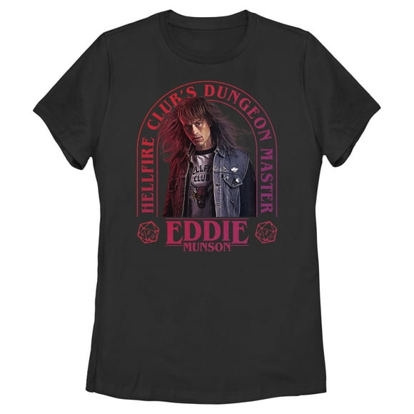 Women's Stranger Things Hellfire Club Dungeon Master Eddie  T-Shirt - Black - Small