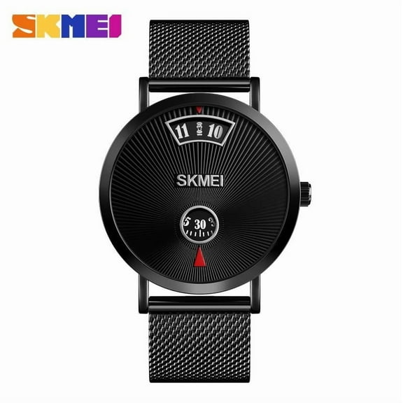 Explojoy Men's Minimalist Dual Display Watch – Waterproof Quartz Timepiece with Stainless Steel Strap & Unique Design