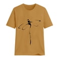 thumbnail image 4 of Fgnfyis Hauts pour Femmes T-Shirt Décontracté à Lettres Col Rond Manches Courtes Tunique T-Shirts pour Femmes Jaune Clair P, 4 of 4