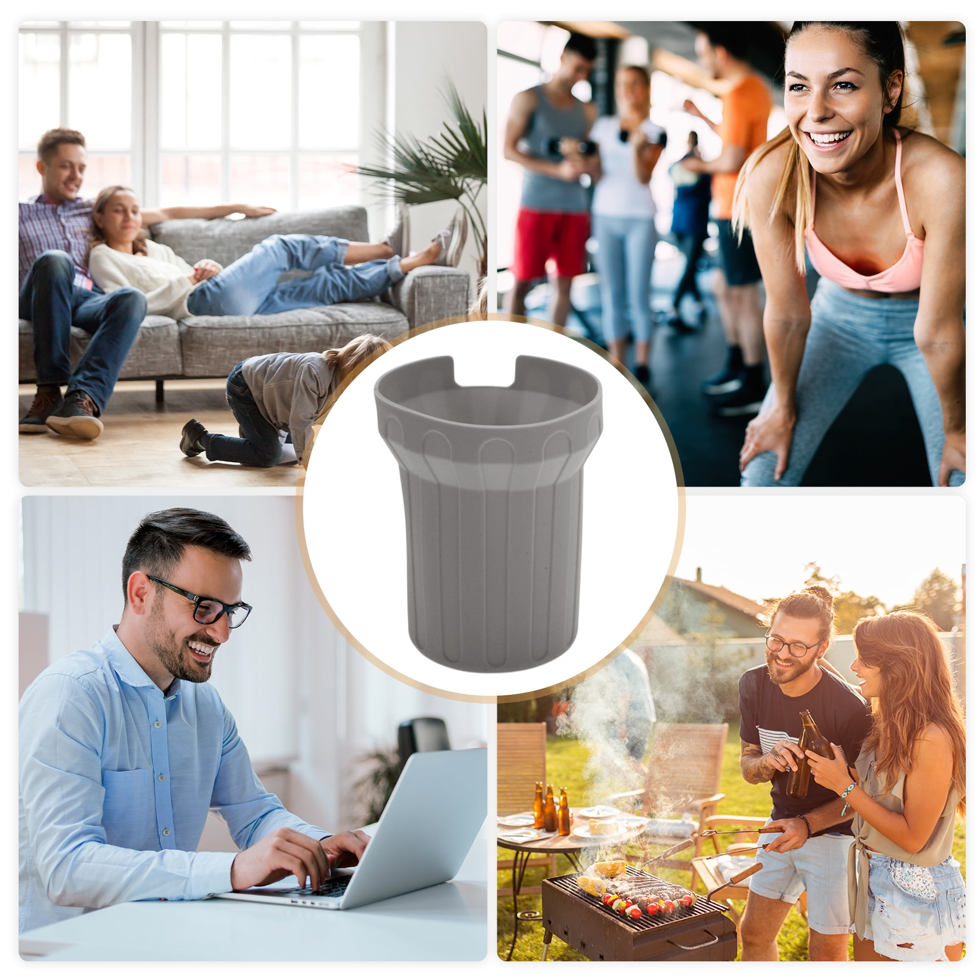 Unique Bargains 1Pc Protective Vertical Pattern Water Bottle Boot Use Gray